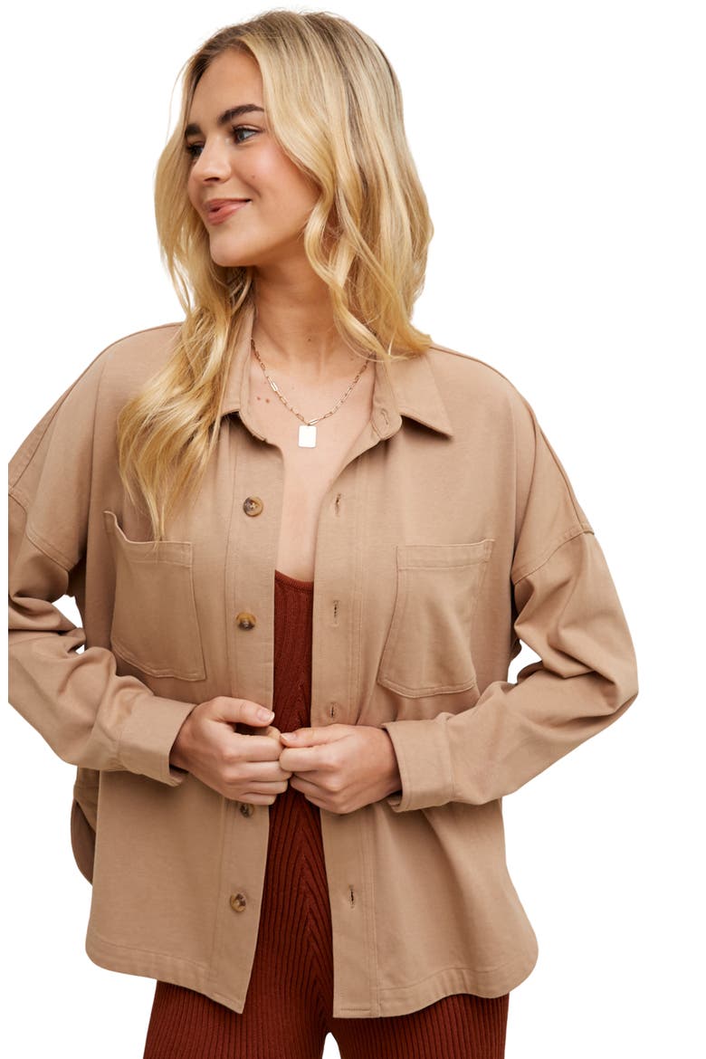 Cotton Overshirt, Alternate, color, MOCHA