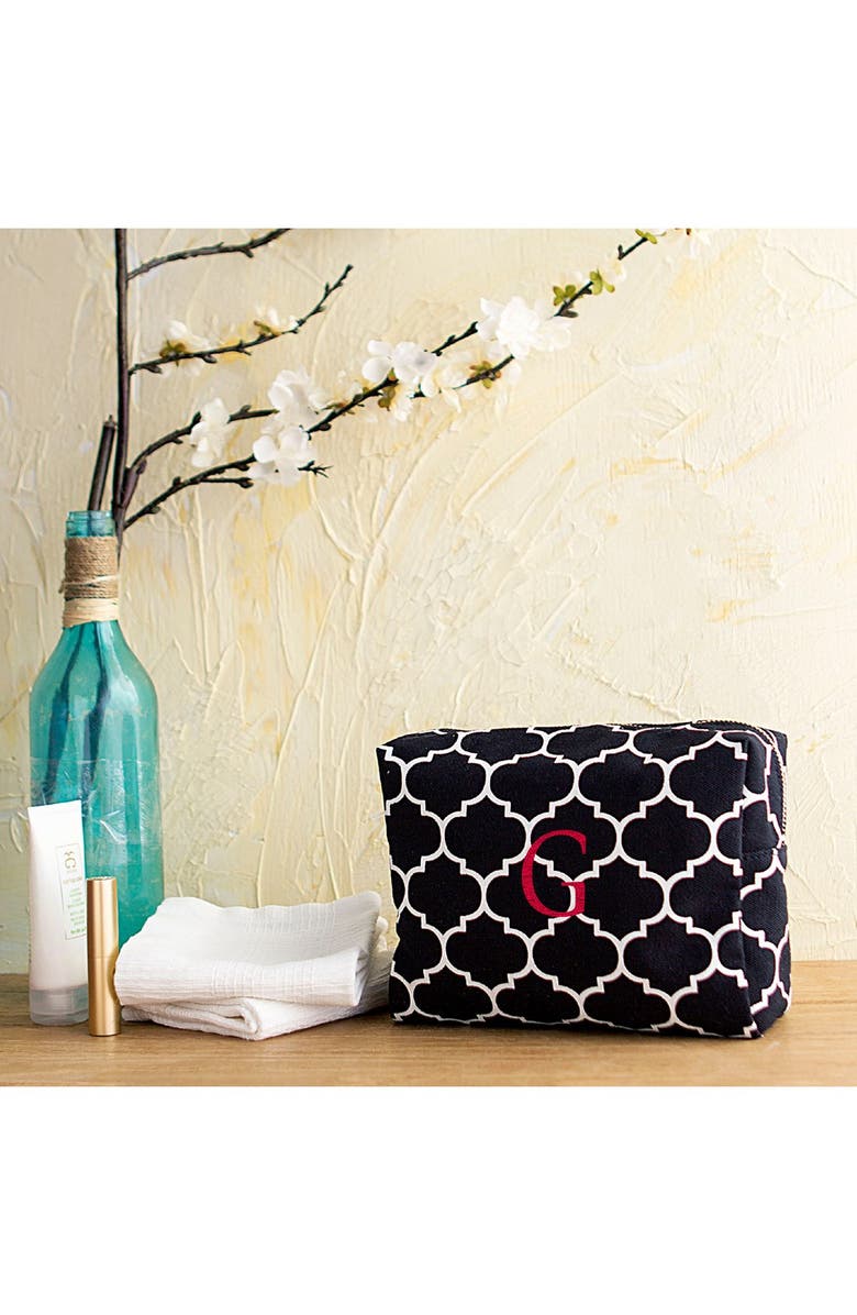 Cathy's Concepts Monogram Cosmetics Bag, Alternate, color, 