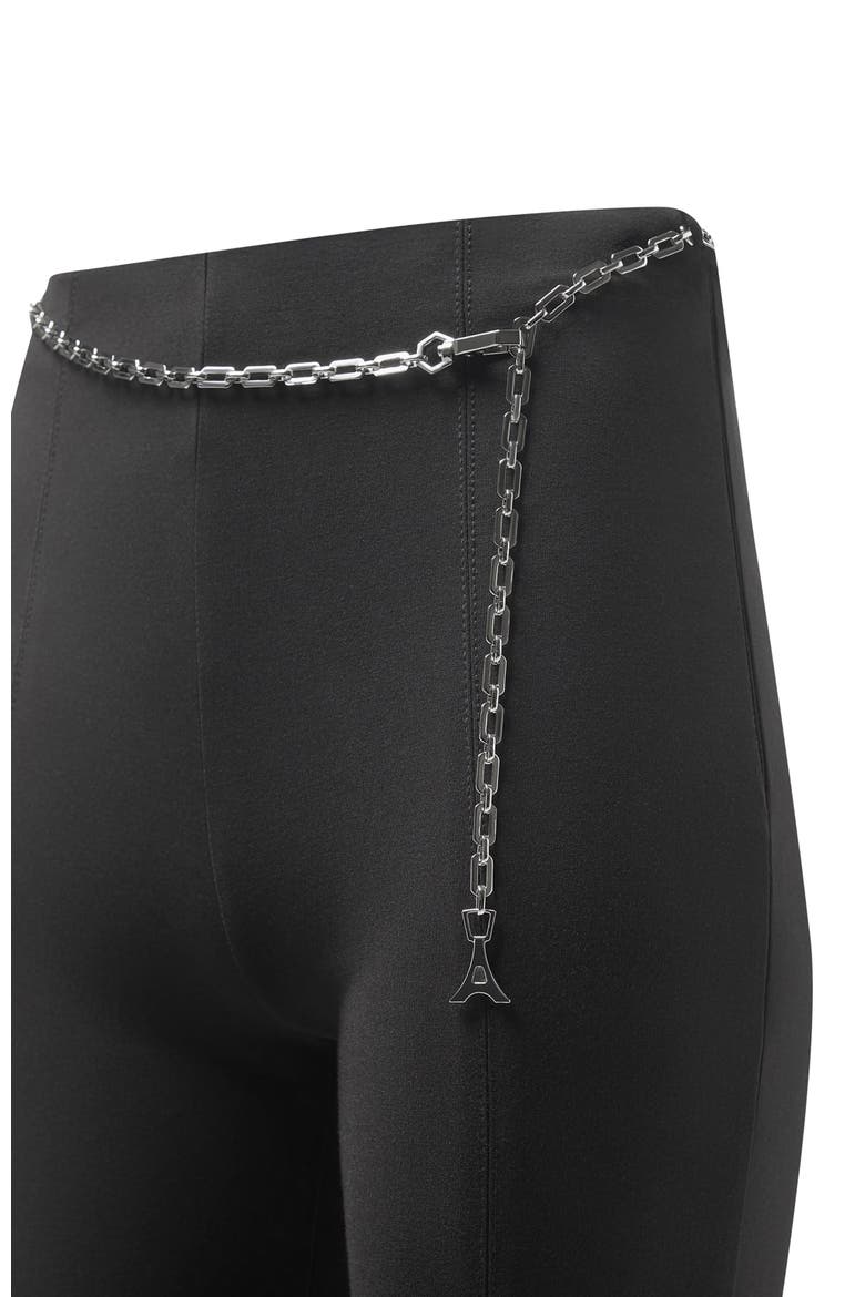 Fit and Flare Leggings with Chain, Alternate, color, Black