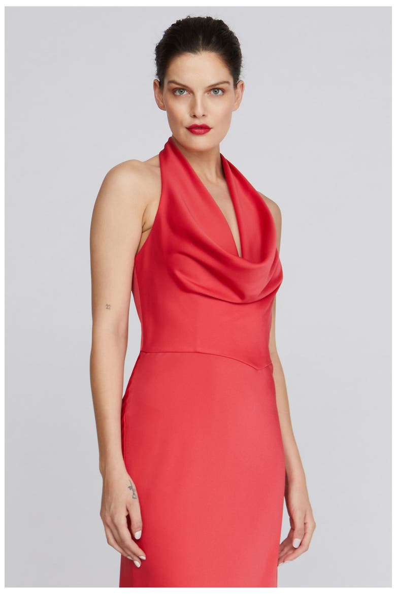 Marcheline Crepe Gown, Alternate, color, Sangria