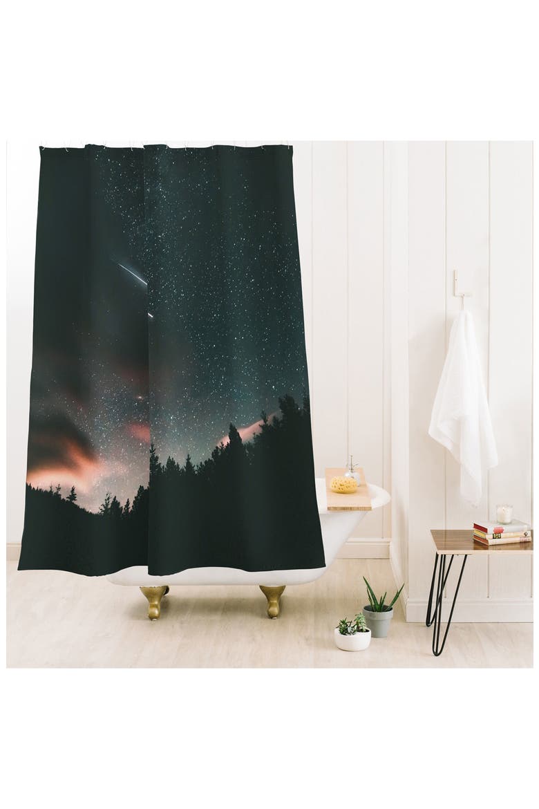Shooting Star Shower Curtain, Alternate, color, BLUE