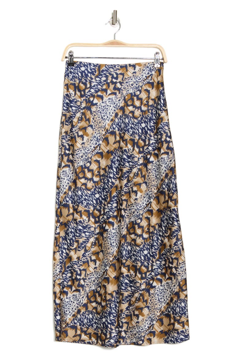 Animal Print Maxi Skirt, Alternate, color, NAVY/ BLACK