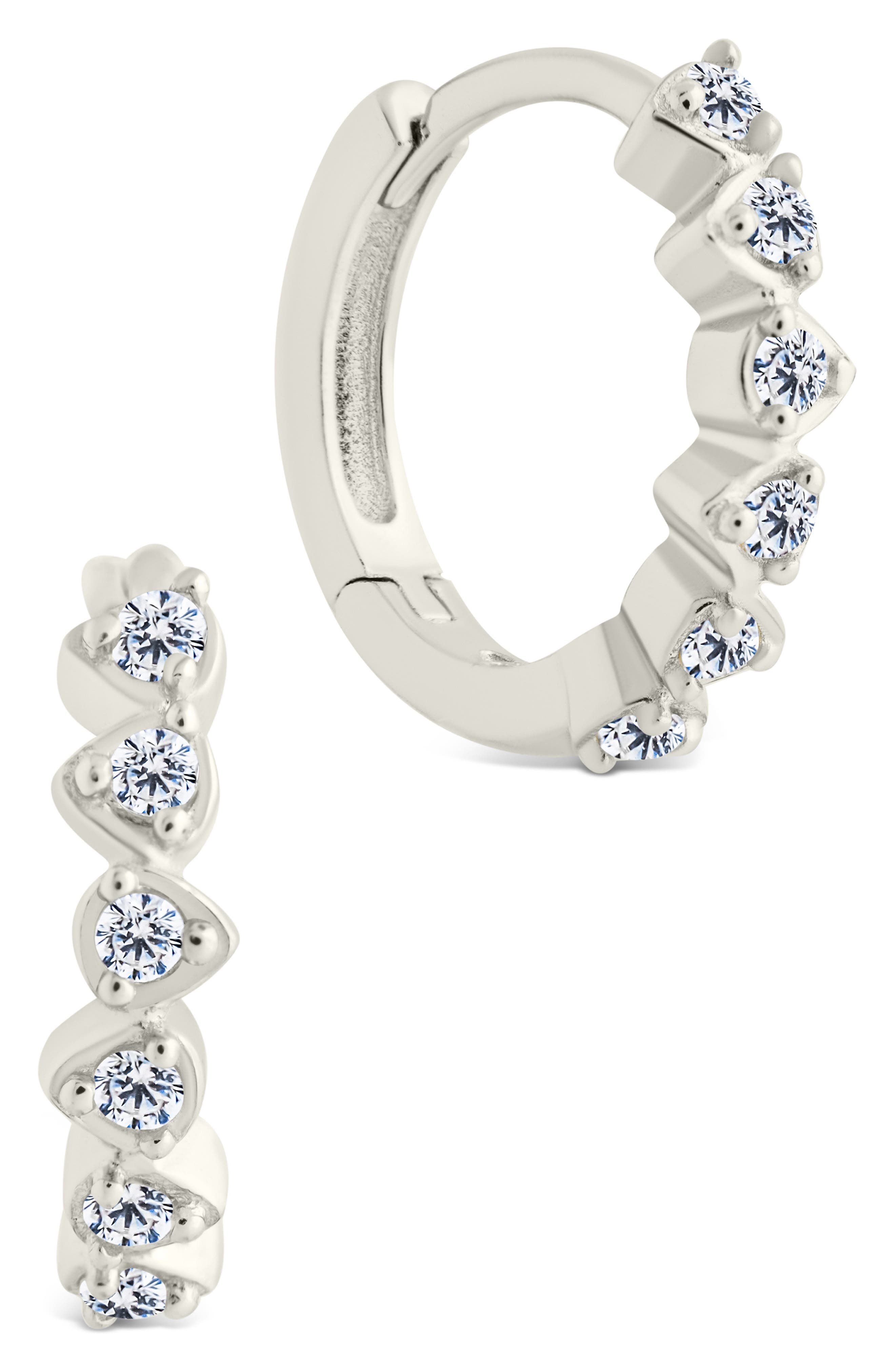 Sterling Forever Cassandra CZ Micro Hoop Earrings