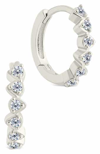 Sterling Forever Cassandra CZ Micro Hoop Earrings
