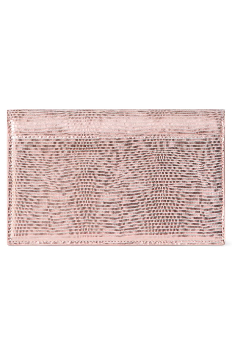 Akris Anouk Lizard Embossed Wallet on a Chain, Alternate, color, Pale Rose Metallic