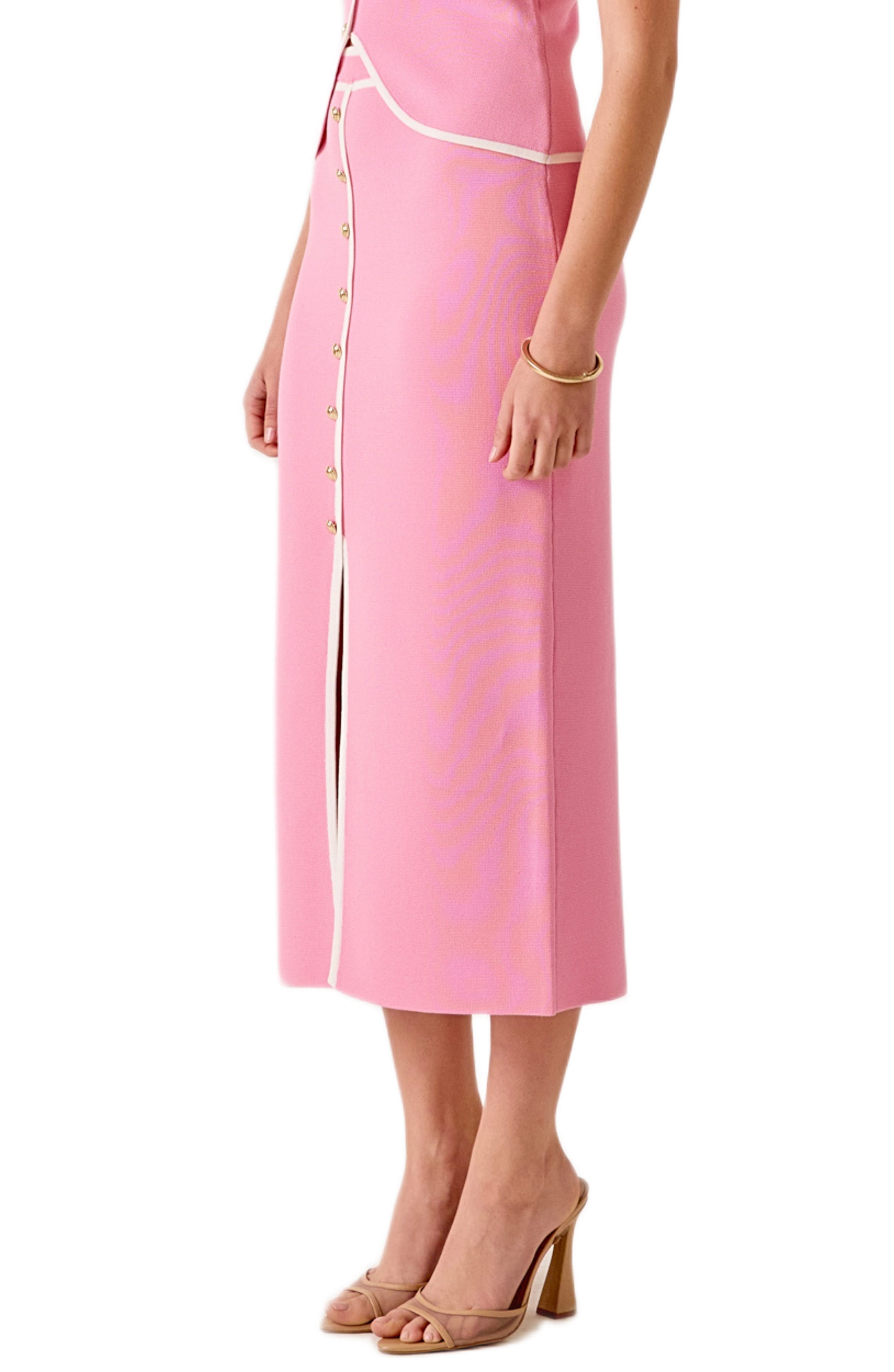 MARSY Contrast Border Midi Skirt (Women) | Nordstrom
