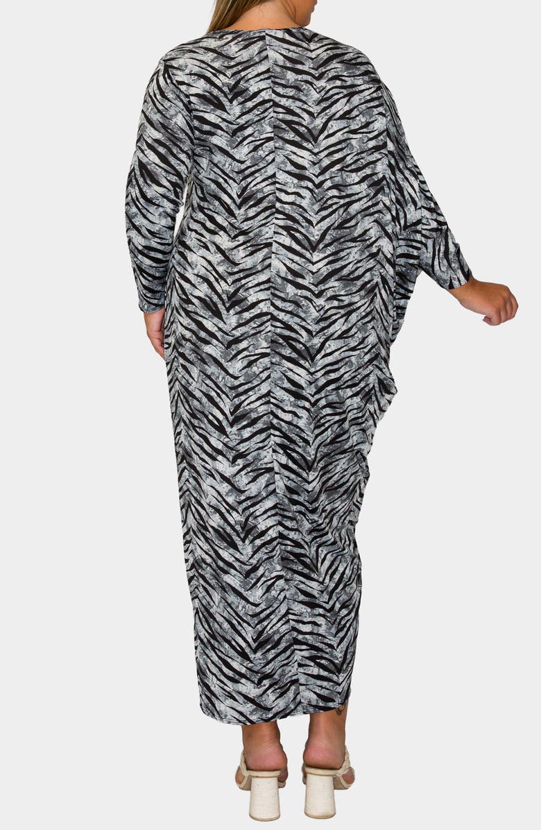 L I V D Mary J Asymmetric Long Sleeve Maxi Dress, Alternate, color, Grey Black