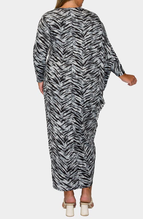 L I V D Mary J Asymmetric Long Sleeve Maxi Dress In Black
