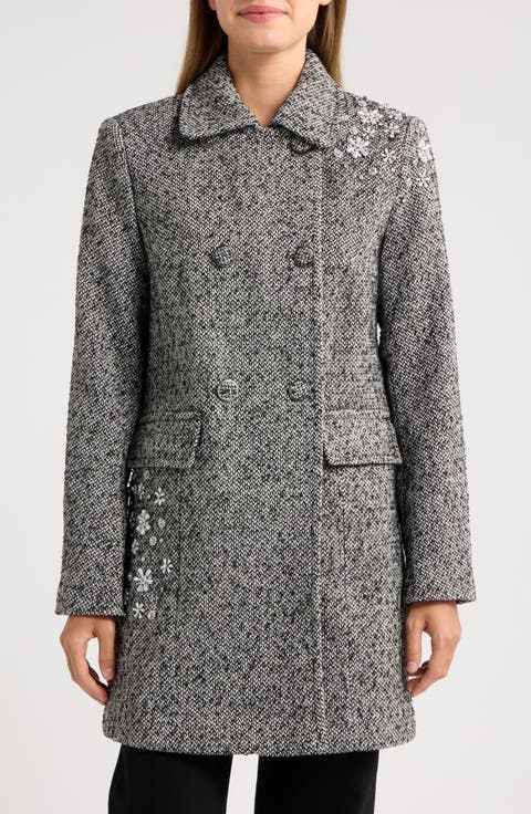 Jewel Embellished Peacoat