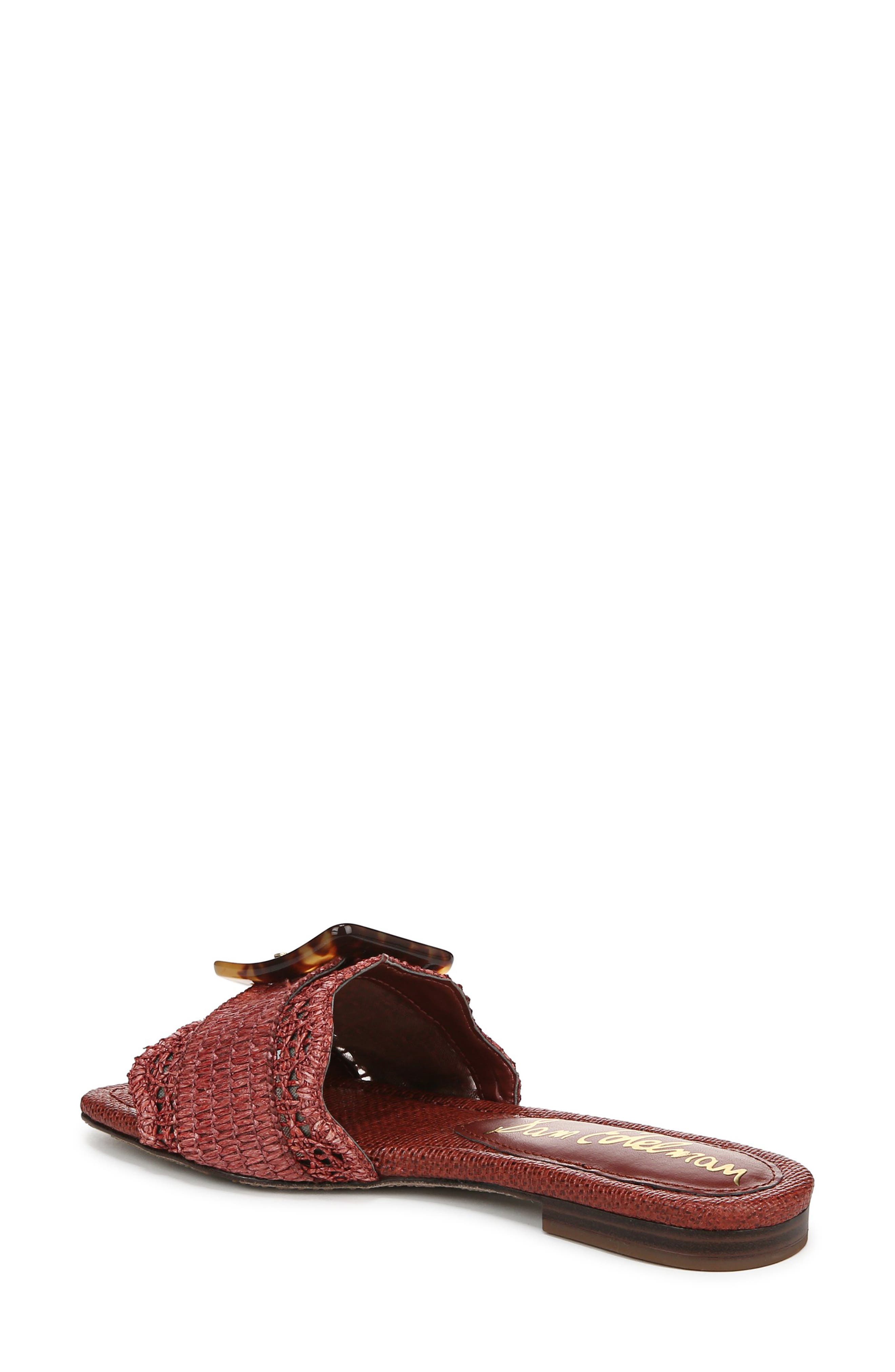 Bambi Raffia Buckle Slide Sandal, Alternate, color, WARM SIENNA