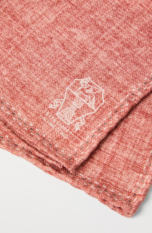 Brunello Cucinelli Silk Pocket Square In Orange