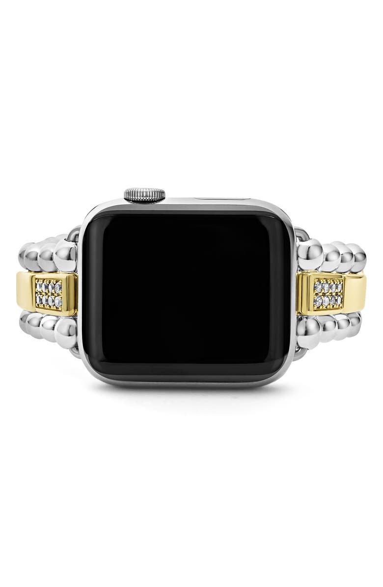 LAGOS Smart Caviar Diamond Apple Watch<sup>®</sup> Band, Alternate, color, Silver Gold Diamond