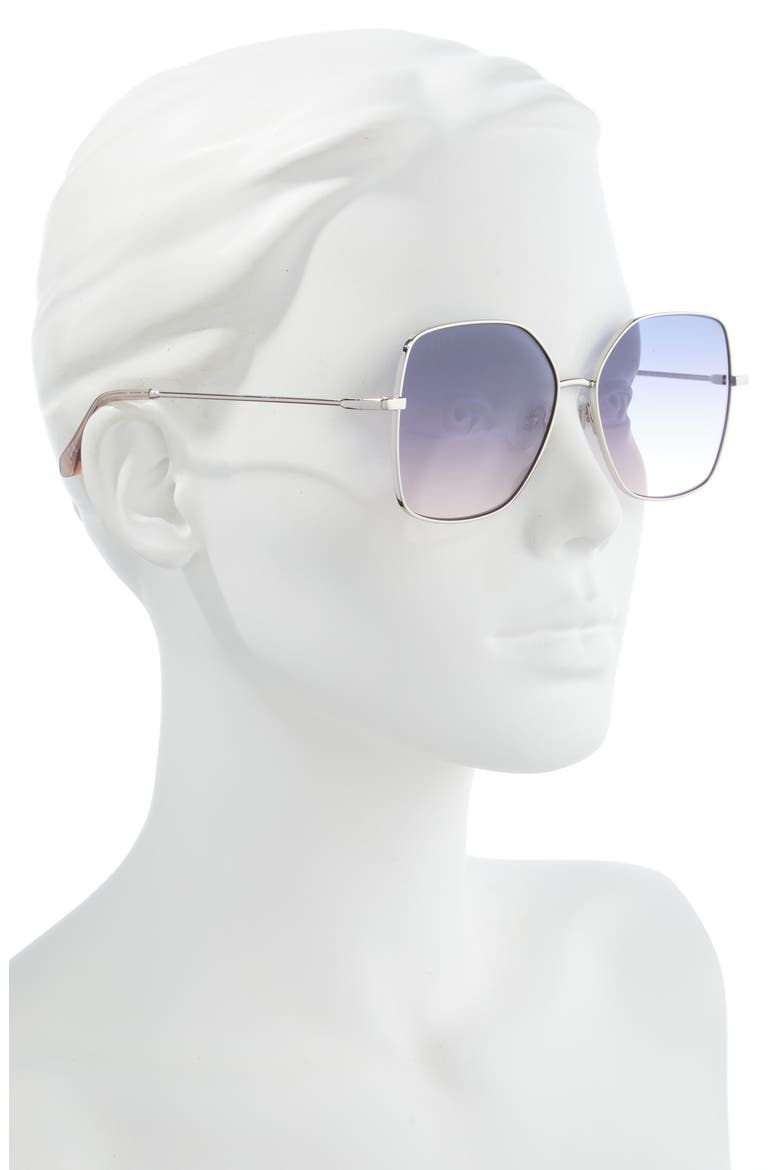 Iris 59mm Square Sunglasses, Alternate, color, SILVER