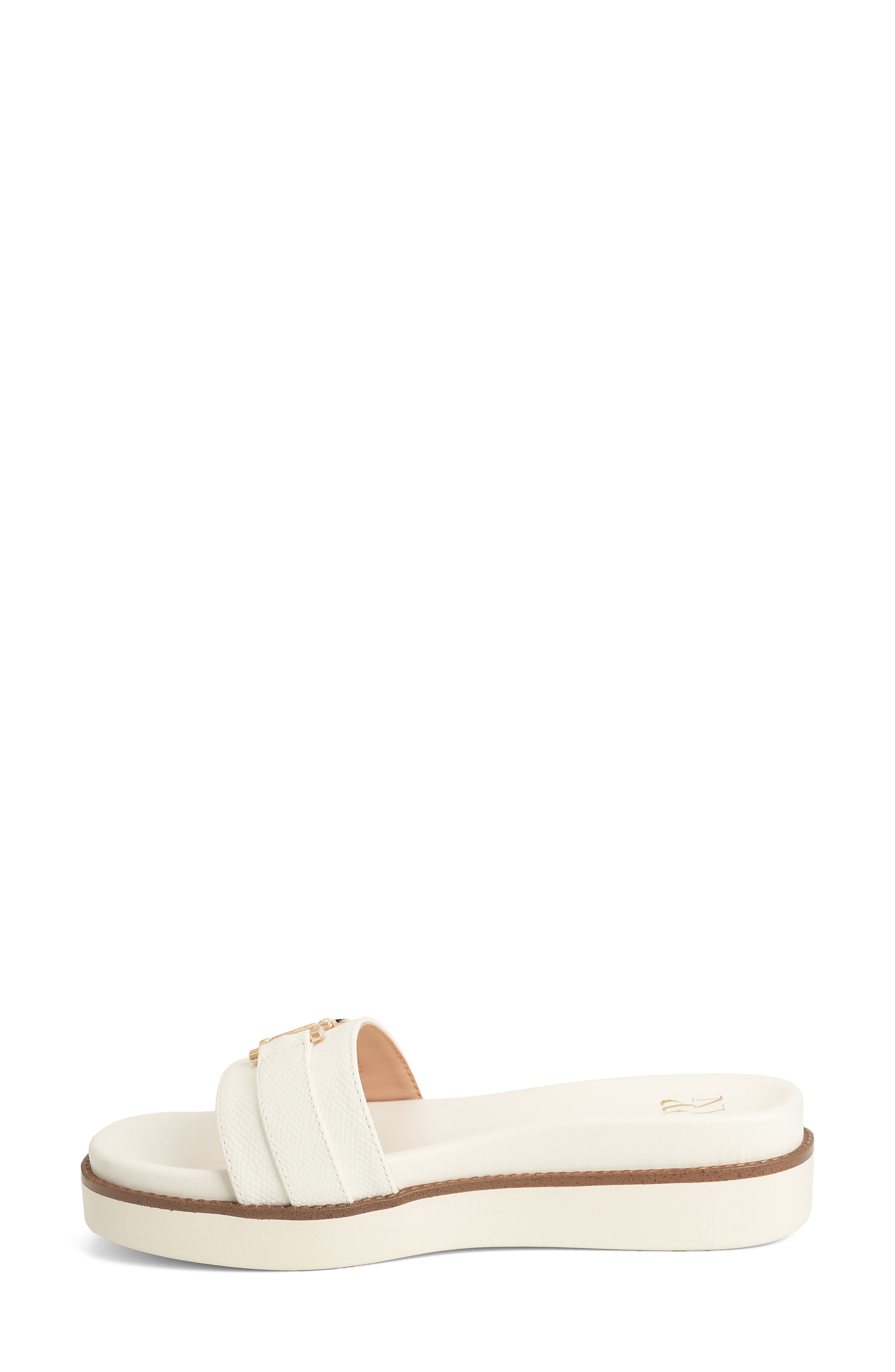 Carlyn Platform Wedge Slide Sandal, Alternate, color, WHITE
