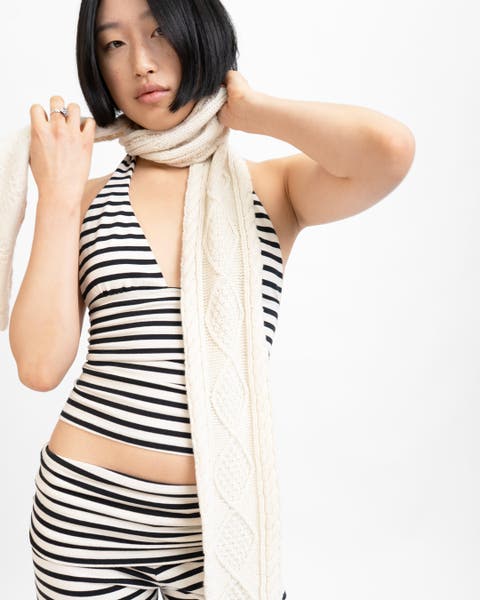 Cable Knit Skinny Scarf