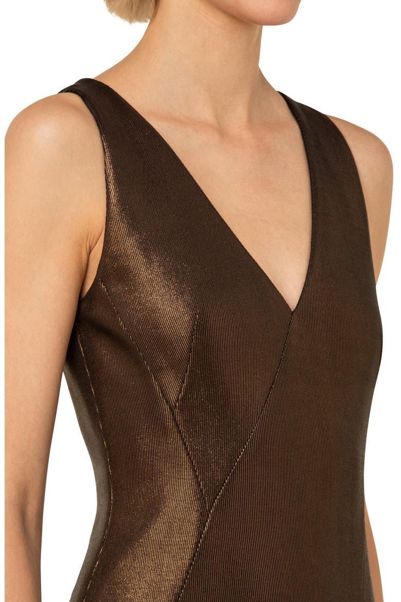 Liquid Jersey Gown with Train, Alternate, color, COPPER