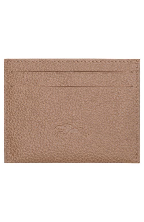 Longchamp Le Foulonné Leather Card Case In Brown