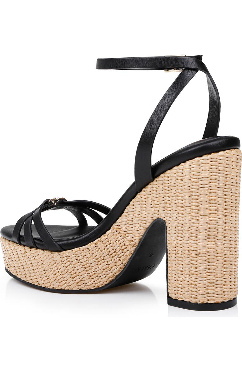 L'AGENCE Genevra Ankle Strap Platform Sandal, Alternate, color, Black Leather