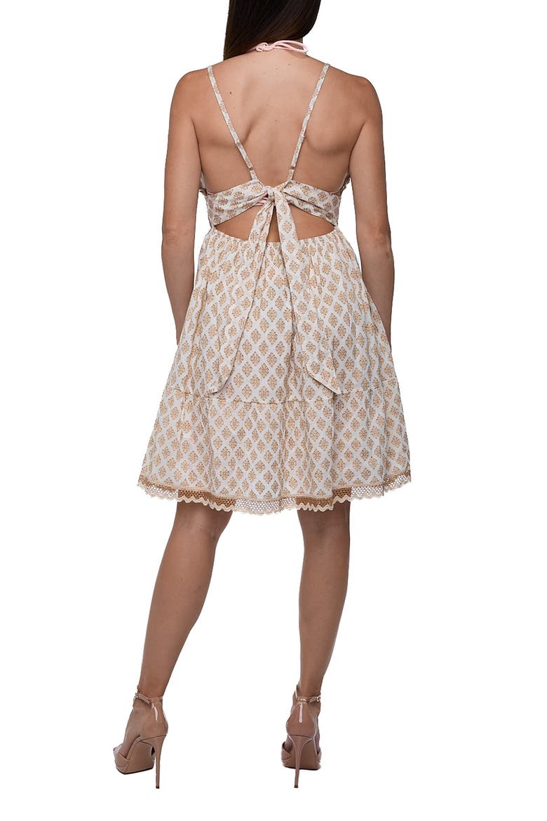 Plunge Neck Tiered Dress, Alternate, color, BEIGE