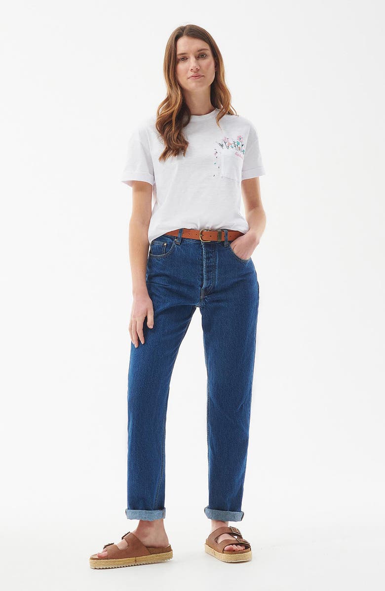 Barbour Evergreen Embroidered Pocket T-Shirt, Alternate, color,