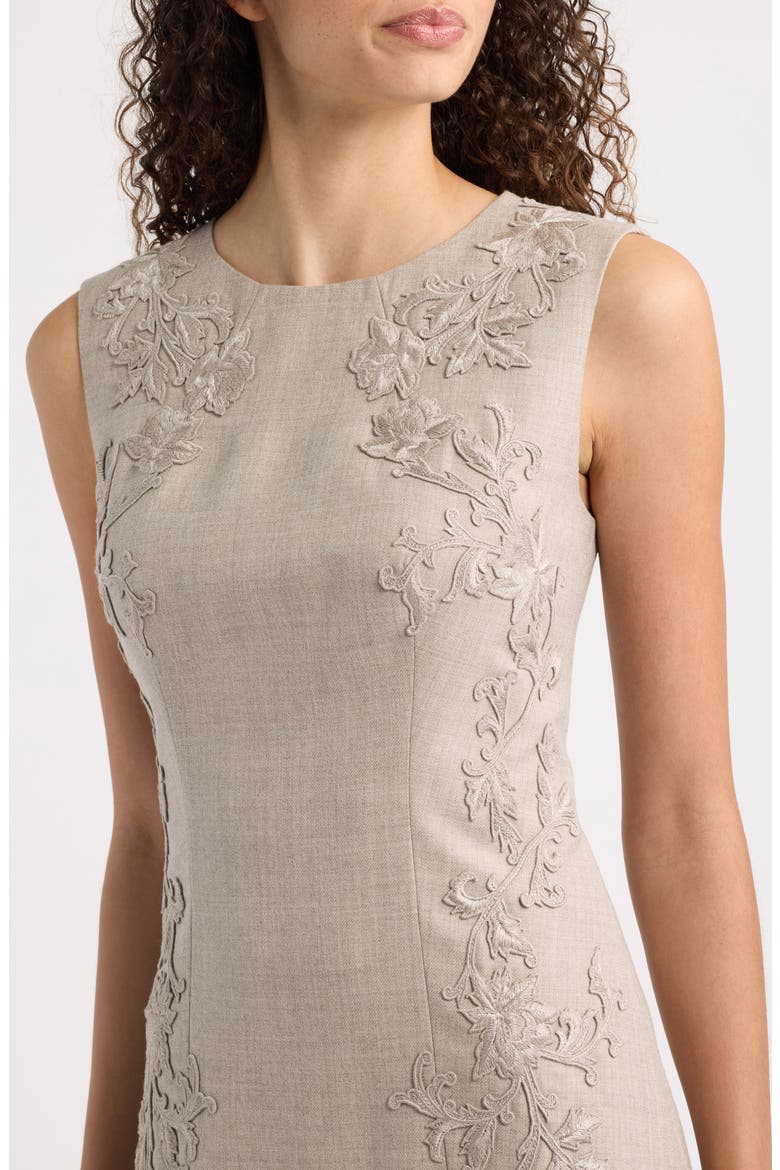 Tate Embroidered Wool Dress, Alternate, color, OAT