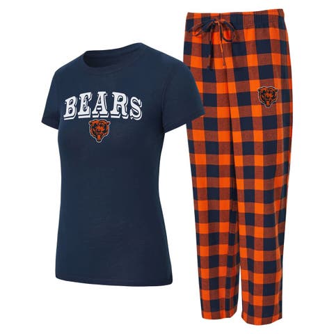 Women's Concepts Sport  Navy/Orange Chicago Bears Avondale T-Shirt & Pants Flannel PJ Set
