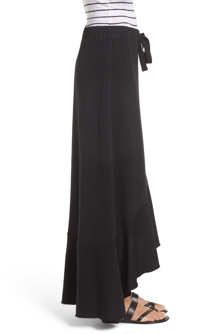 High/Low Cotton Blend Utility Skirt, Alternate, color, BLACK