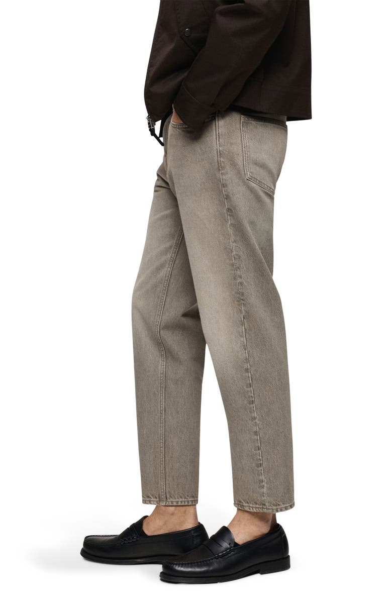 MANGO Crop Tapered Jeans, Alternate, color, Denim Grey