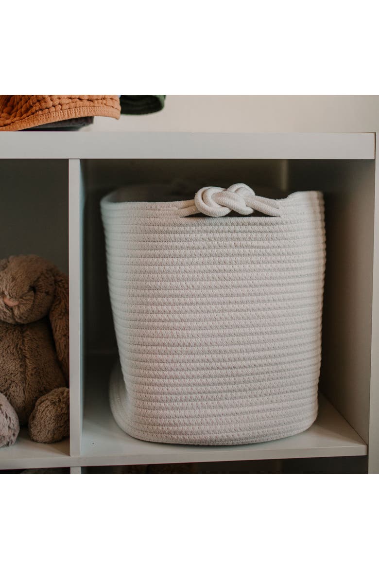 Rope Cube Storage Basket, Alternate, color, White