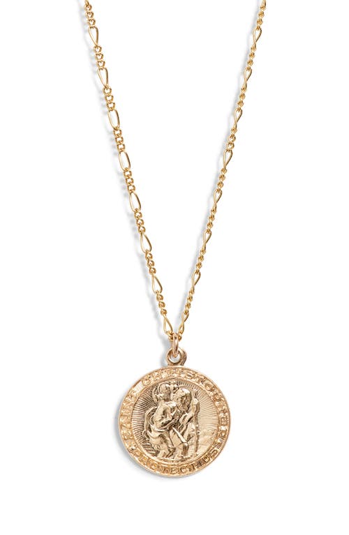 Nashelle Saint Christopher Pendant Necklace In Gold Fill