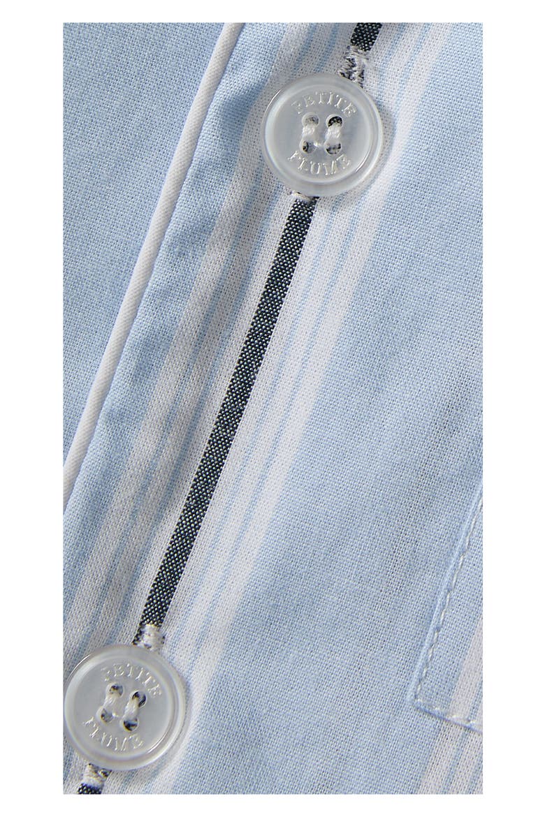 Kids' Coastal Stripe Woven Cotton Blend Short Pajamas, Alternate, color, BLUE