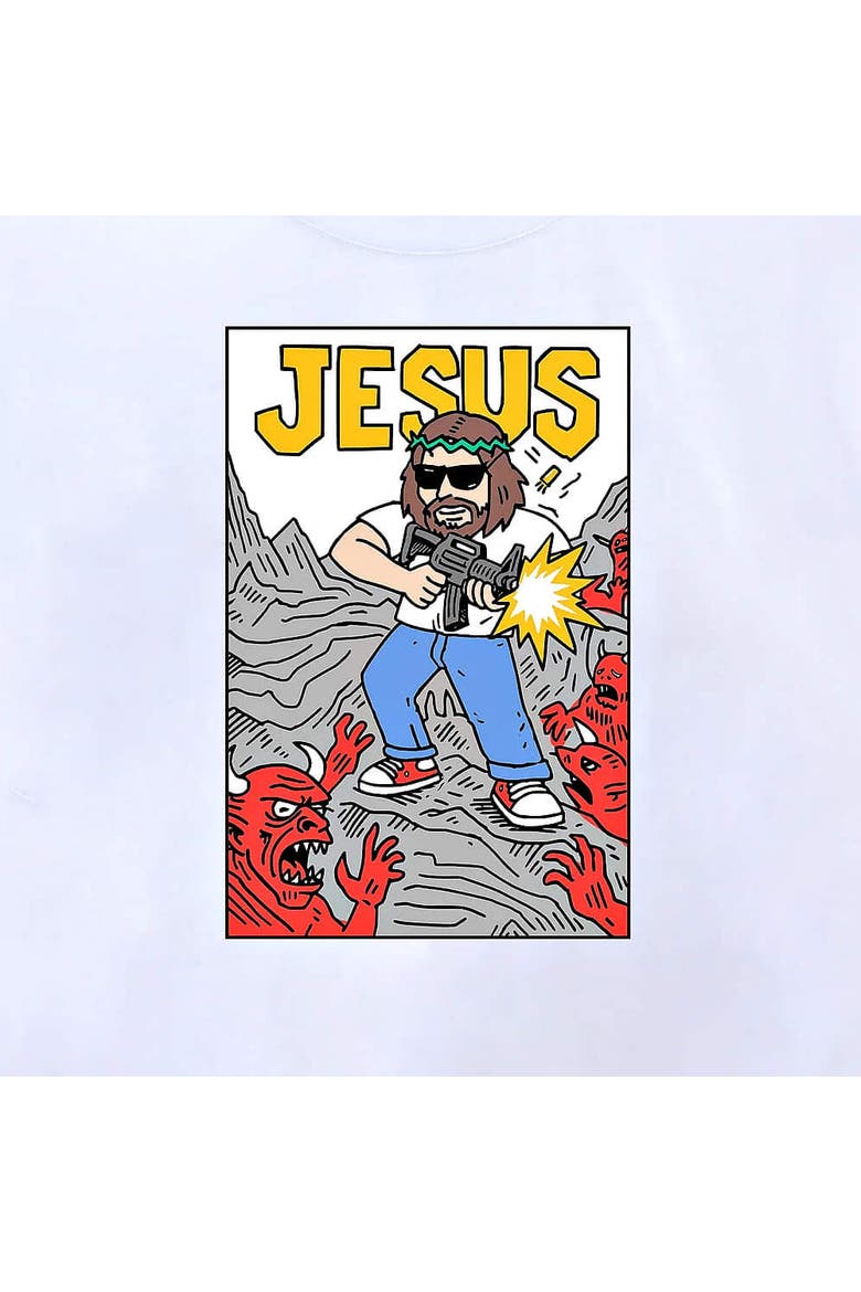 Jesus Mayhem Tee, Alternate, color, White