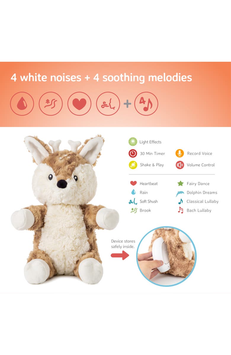 Cloud B Love Light Buddies - Rechargeable Plush Nightlight & Sound Soother for Baby Sleep, Alternate, color, Finley The Fawn