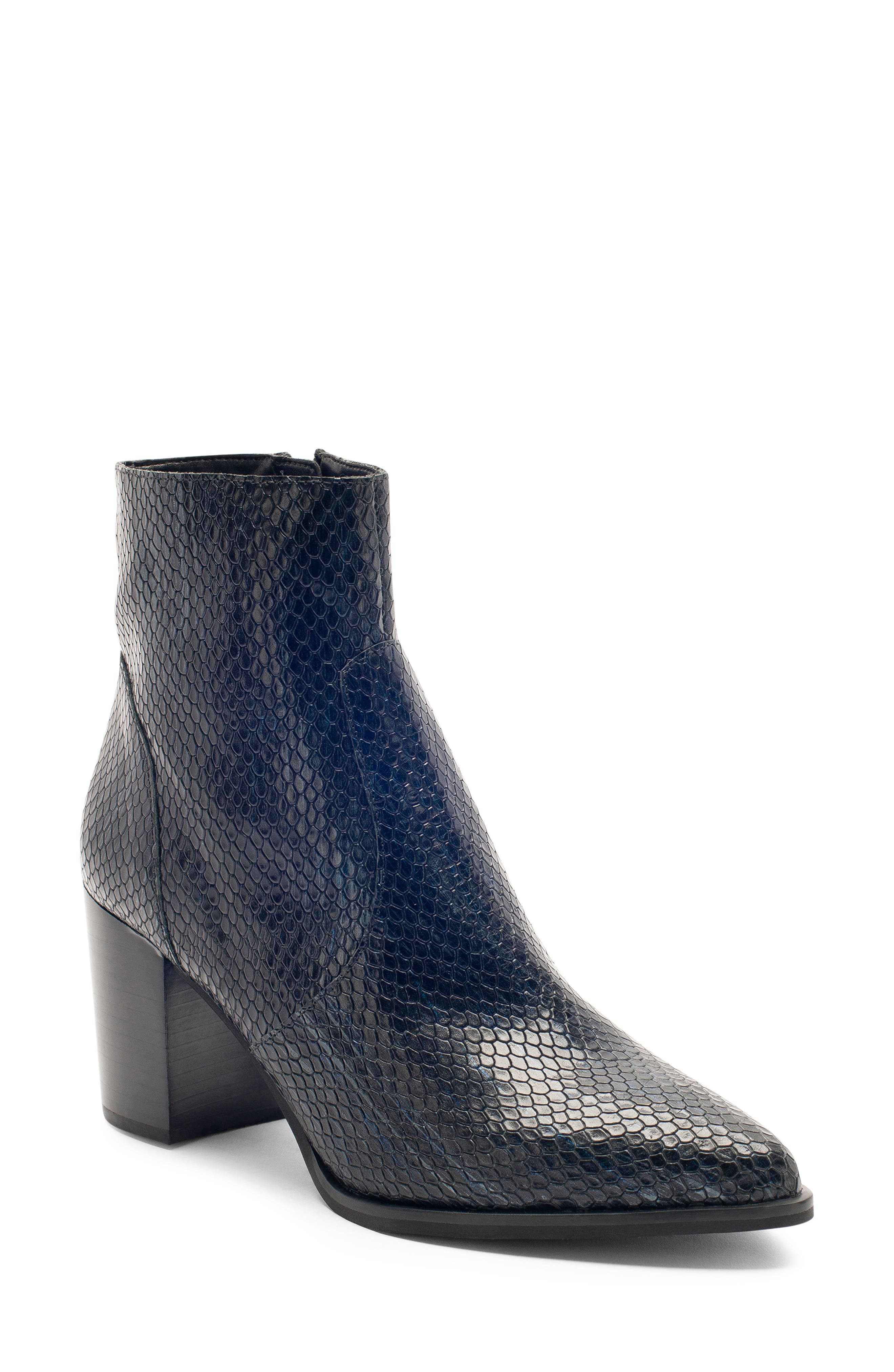 Tania Waterproof Bootie, Main, color, BLACK SNAKE LEATHER