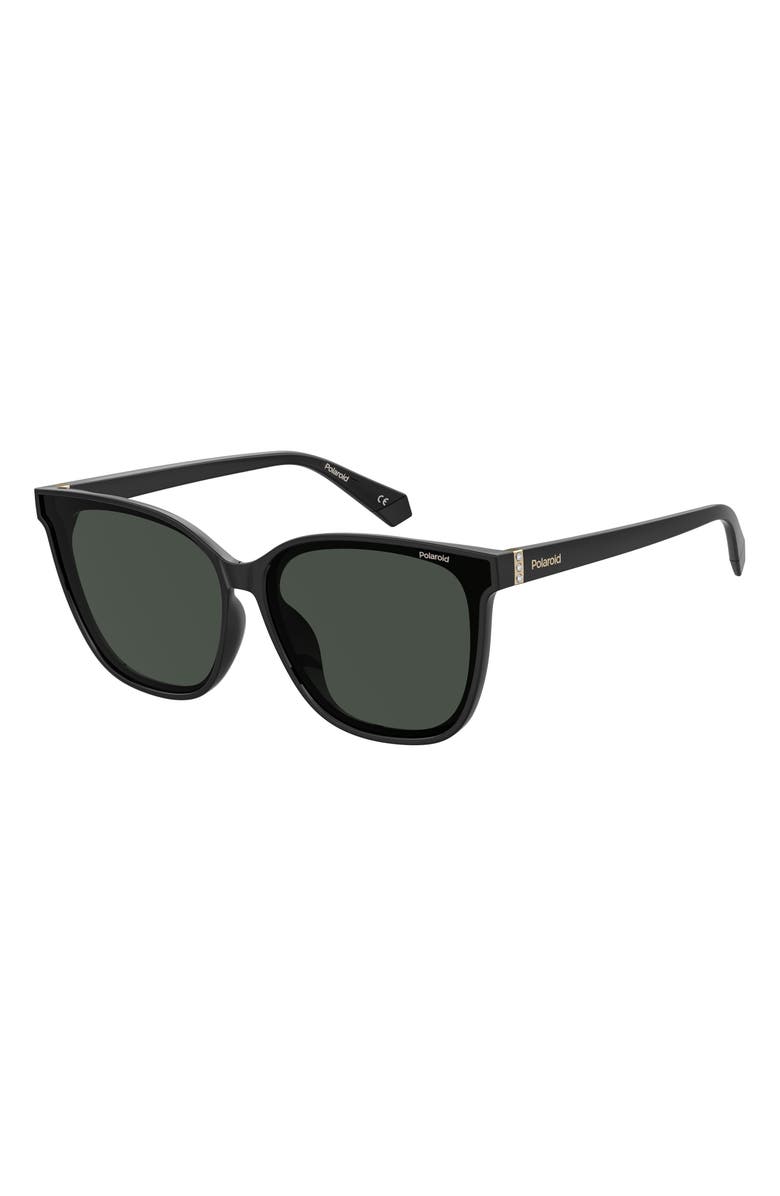 Polaroid 65mm Polarized Rectangular Sunglasses, Alternate, color,