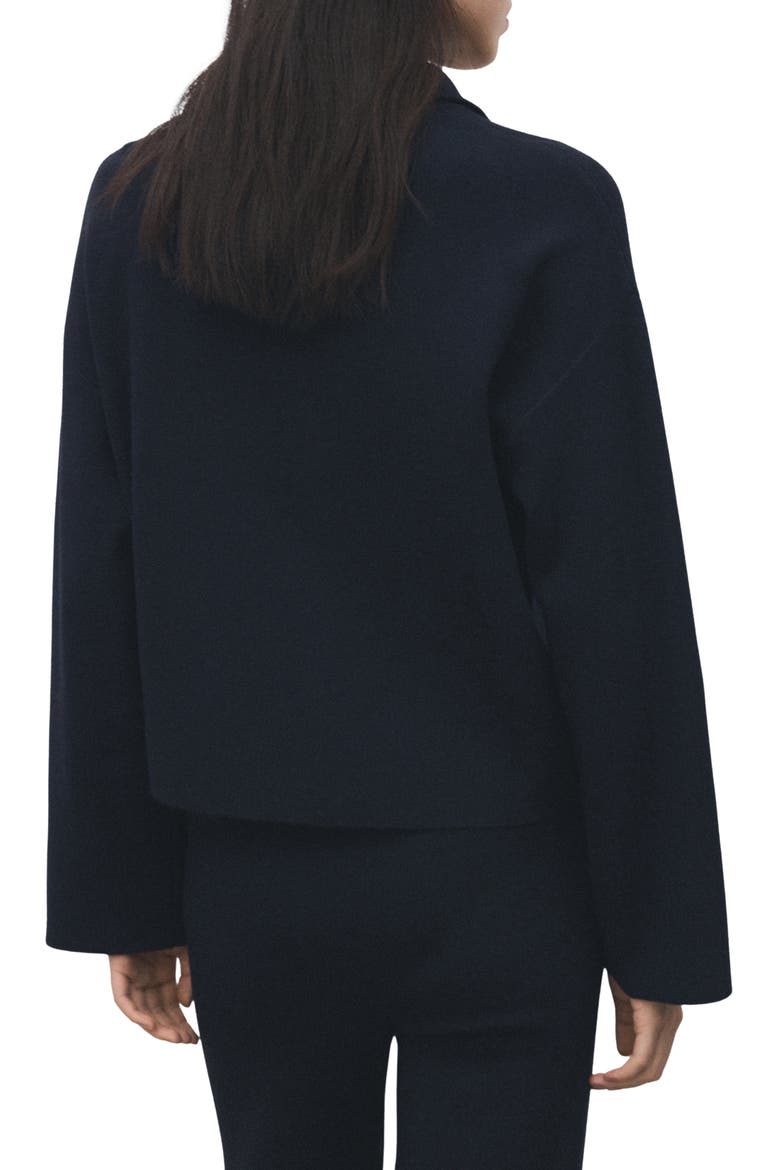Contrast Stripe Half Zip Sweater, Alternate, color, NAVY
