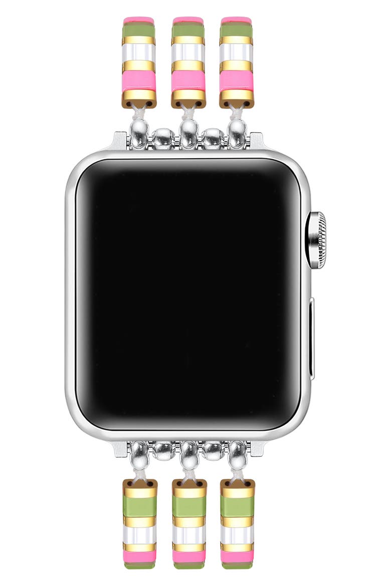 Slim Beaded Bracelet Apple Watch® Watchband, Alternate, color, PINK