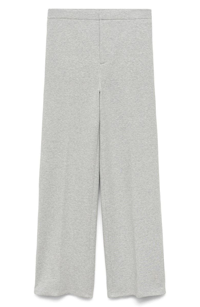 MANGO Cotton Blend Straight Leg Pants, Alternate, color, Medium Heather Grey