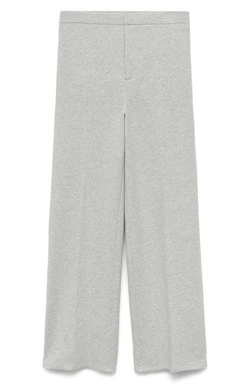 Mango Cotton Blend Straight Leg Pants In Gray