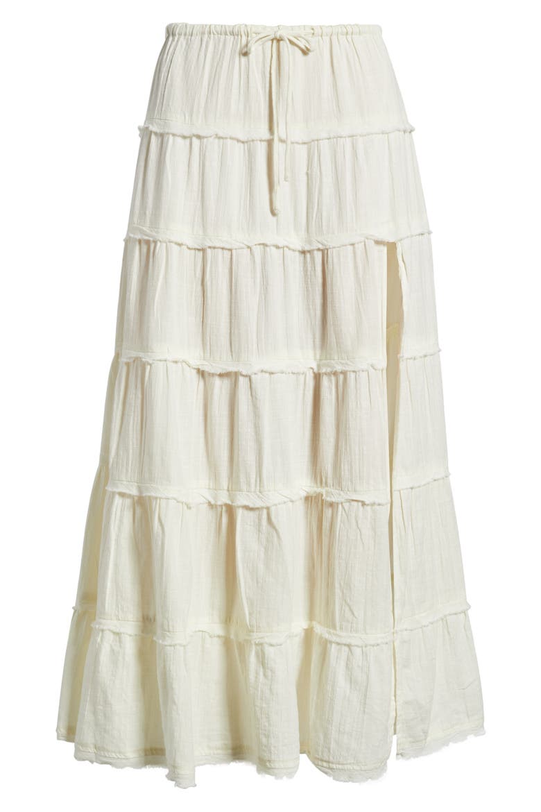 Nova Tiered Gauze Midi Skirt, Alternate, color, WHITE