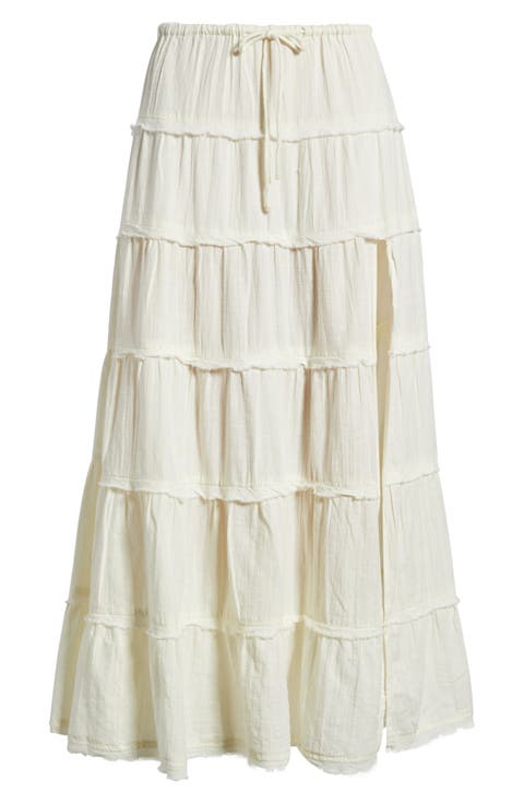 Nova Tiered Gauze Midi Skirt