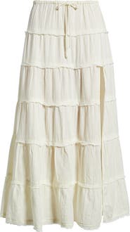 BDG Urban Outfitters Nova Tiered Gauze Midi Skirt