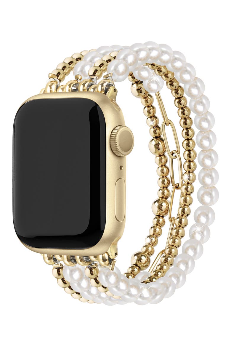 Penny Goldtone Beaded Apple Watch® Watchband, Alternate, color, GOLD