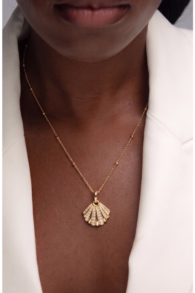 Quero Crystal Pendant Necklace In Gold, Alternate, color, Gold