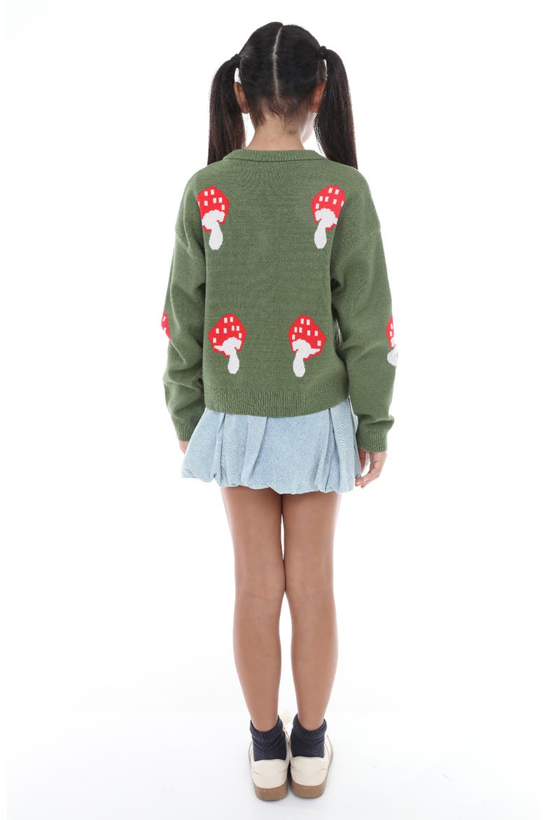 Kids' Strawberry Cardigan, Alternate, color, OLIVE