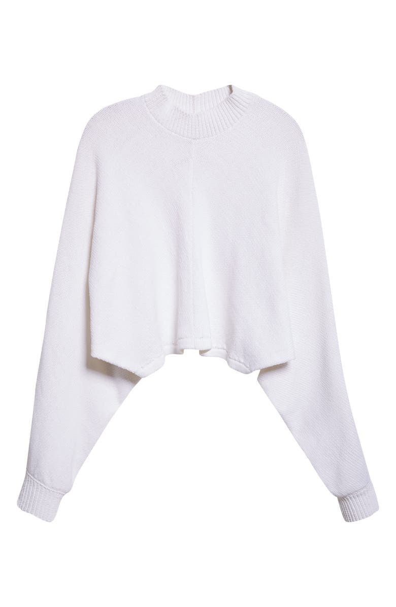 Alaïa Batwing Linen & Cotton Sweater, Main, color, Blanc Naturel