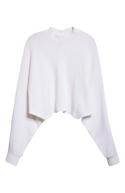 Alaïa Batwing Linen & Cotton Sweater In White