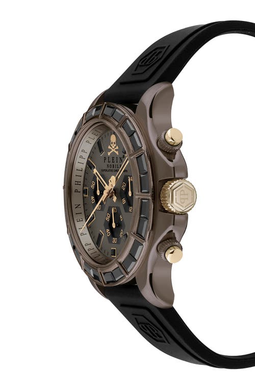 Philipp Plein Sport Nobile Racing Silicone Strap Chronograph Watch, 43mm In Ip Brown