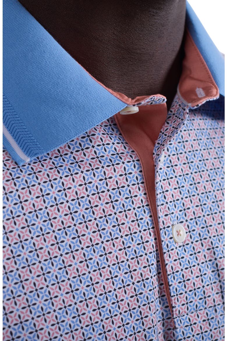 Vance OoohCotton® Geo Print Polo, Alternate, color, CORAL