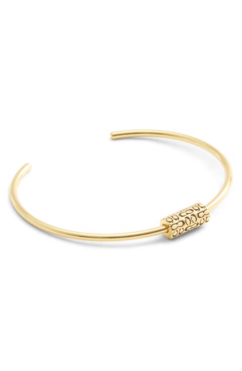 Logo Bead Open Cuff Bracelet